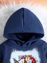 Happy Christmas Party Baby Boys Hooded Sweatshirt Set