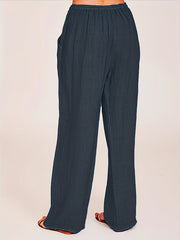 Wide Leg Pants Drawstring Pockets Women's Clothing