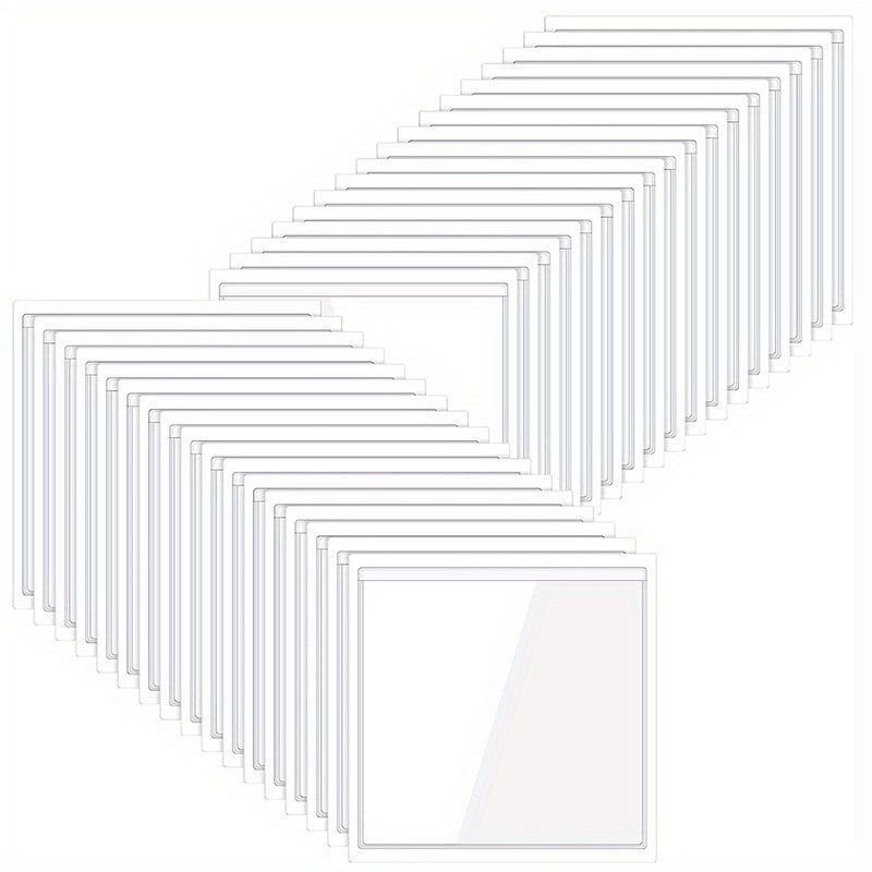 10pcs Transparent Adhesive Bags 9x9cm PVC Labels Business Cards Storage