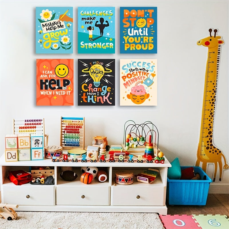 6pcs Classroom Wall Decor Growth Mindset Posters for School D cor