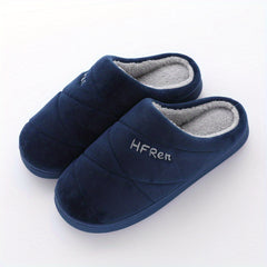 Men's Argyle Pattern Warm Plush Lining Slippers