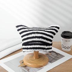 Little Devil Crocheted Wool Hat with Cat's Ears - Halloween Gift