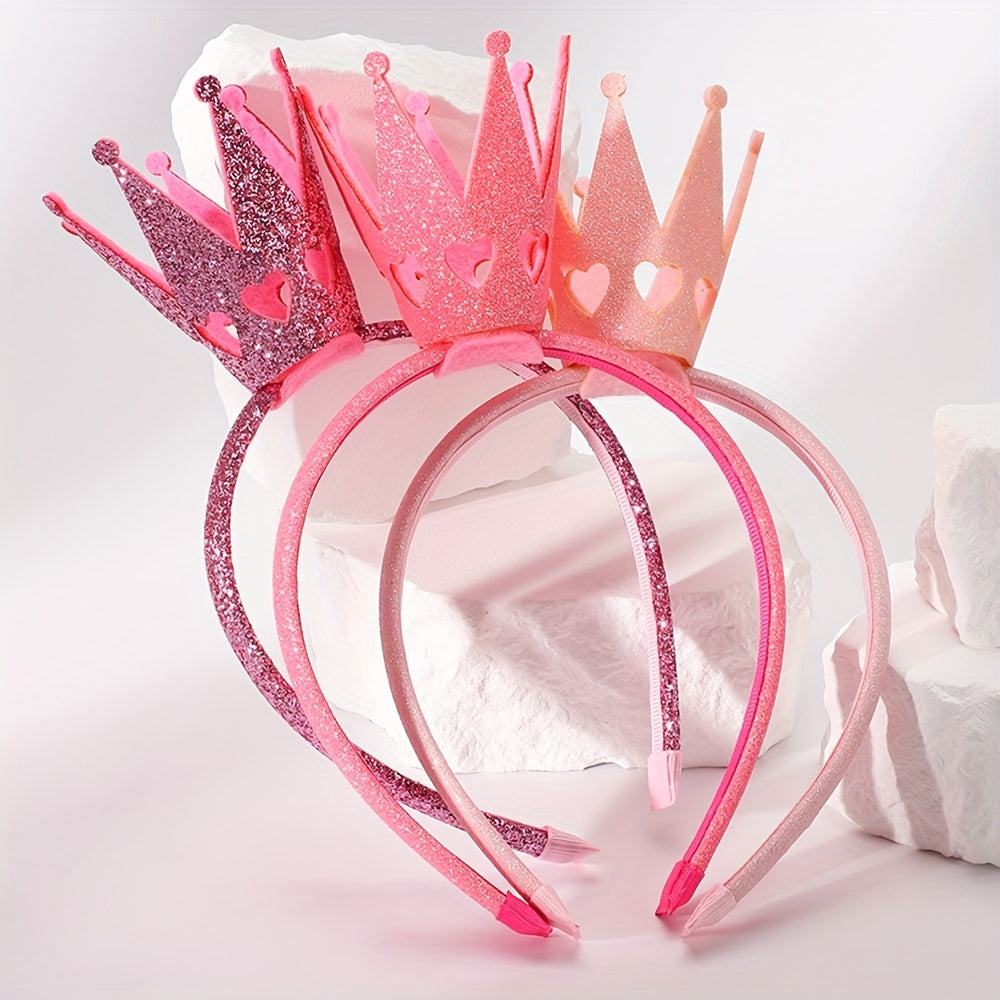 Glitter Crown Hair Hoop Holiday Princess Headbands Baby Girls Hair Accessories