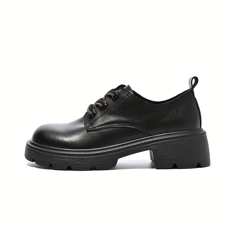 Comfortable Chunky Heel Oxfords Lace Up Shoes Women's Walking Shoes