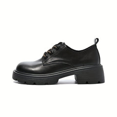 Comfortable Chunky Heel Oxfords Lace Up Shoes Women's Walking Shoes
