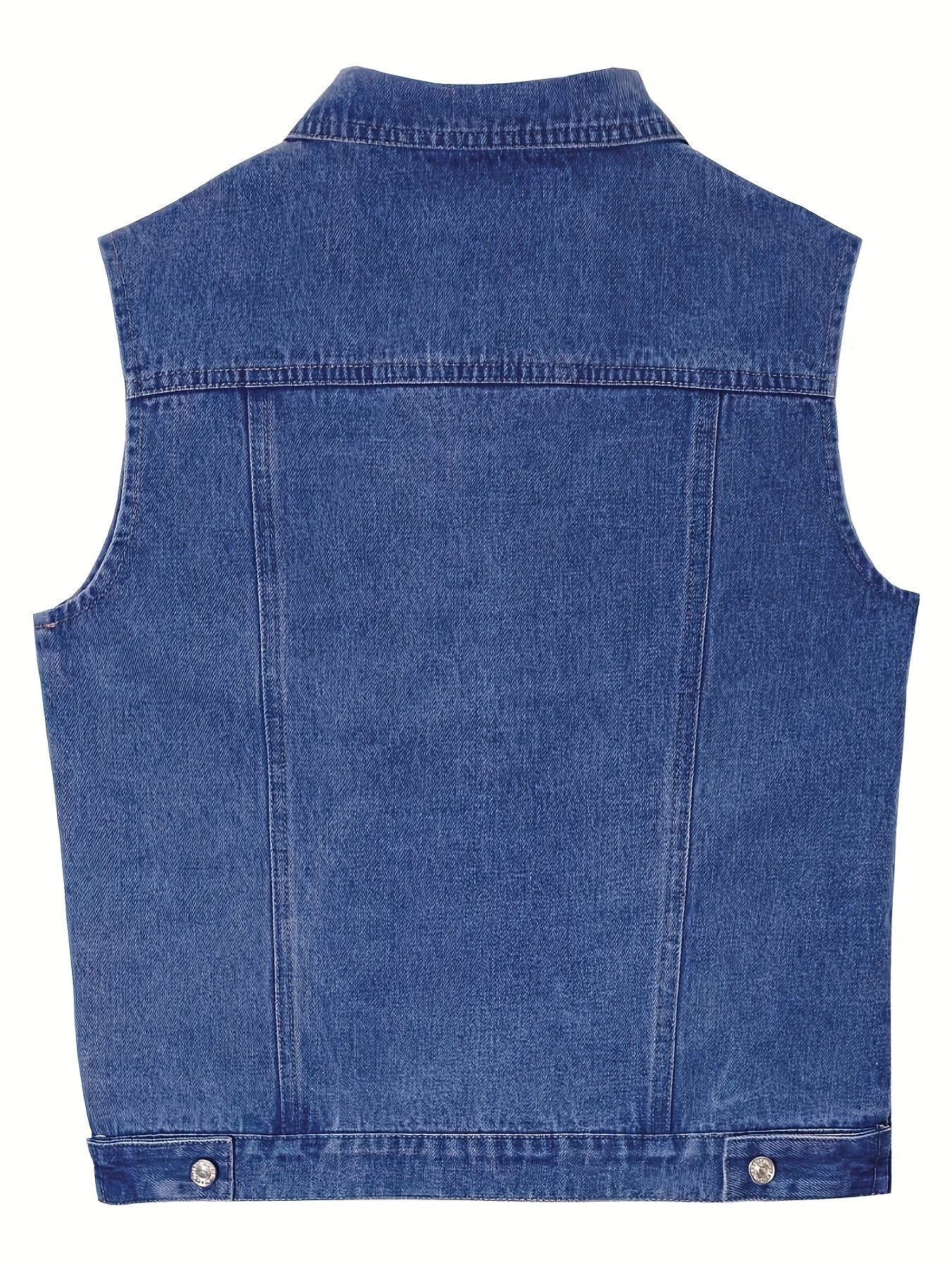 Sleeveless Loose Fit Denim Vest Women's Clothing