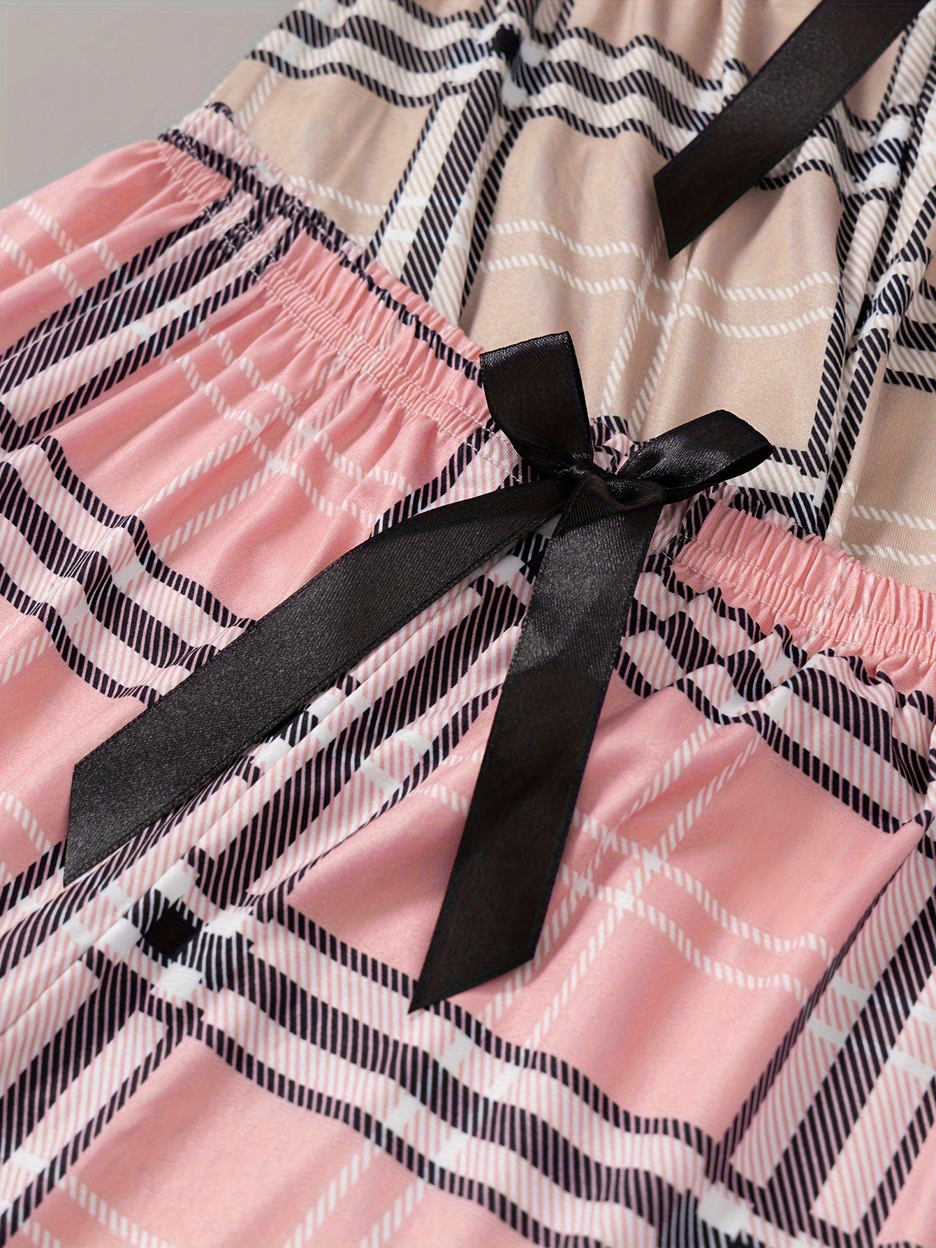 Plaid Print Sleep Bottoms Cozy Home Sleep Pants Women's Loungewear