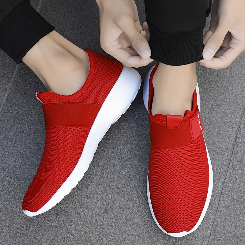Men's Mesh Breathable Sneakers Running Shoes Red