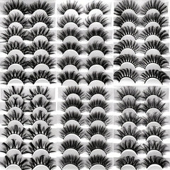 6 Pairs Natural Curling Mixed Style False Eyelashes 19 21mm Faux Mink Lashes