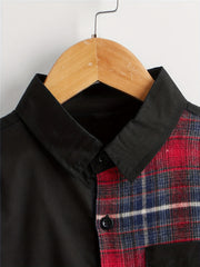 Girls Plaid Shirt Top Collared Long Sleeve