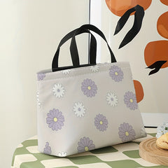 Daisy Printed Lunch Bag Insulated Waterproof Large Capacity