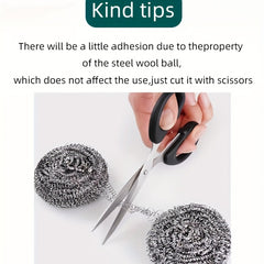 12pcs Stainless Steel Scrubbers Metal Scouring Pads Kitchen Cleaner
