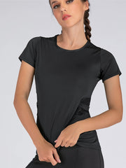 Women's Mesh Hollow Out Long Sleeve Athletic T Shirt for Active Women