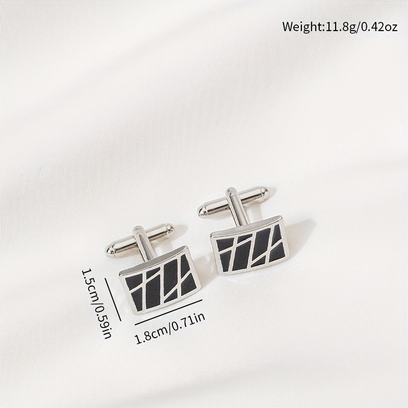 Men's Geometric French Shirt with Cufflinks