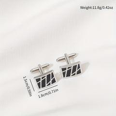 Men's Geometric French Shirt with Cufflinks
