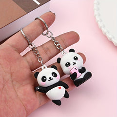 Panda Keychain Pendant Silicone Decoration for Keys Backpacks Wallets
