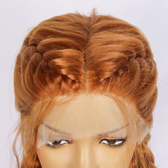 Copper Red Braided Lace Front Wig + Wig Cap