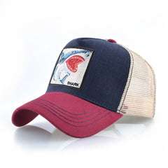 Unisex Shark Embroidery Baseball Cap for Outdoor Sport