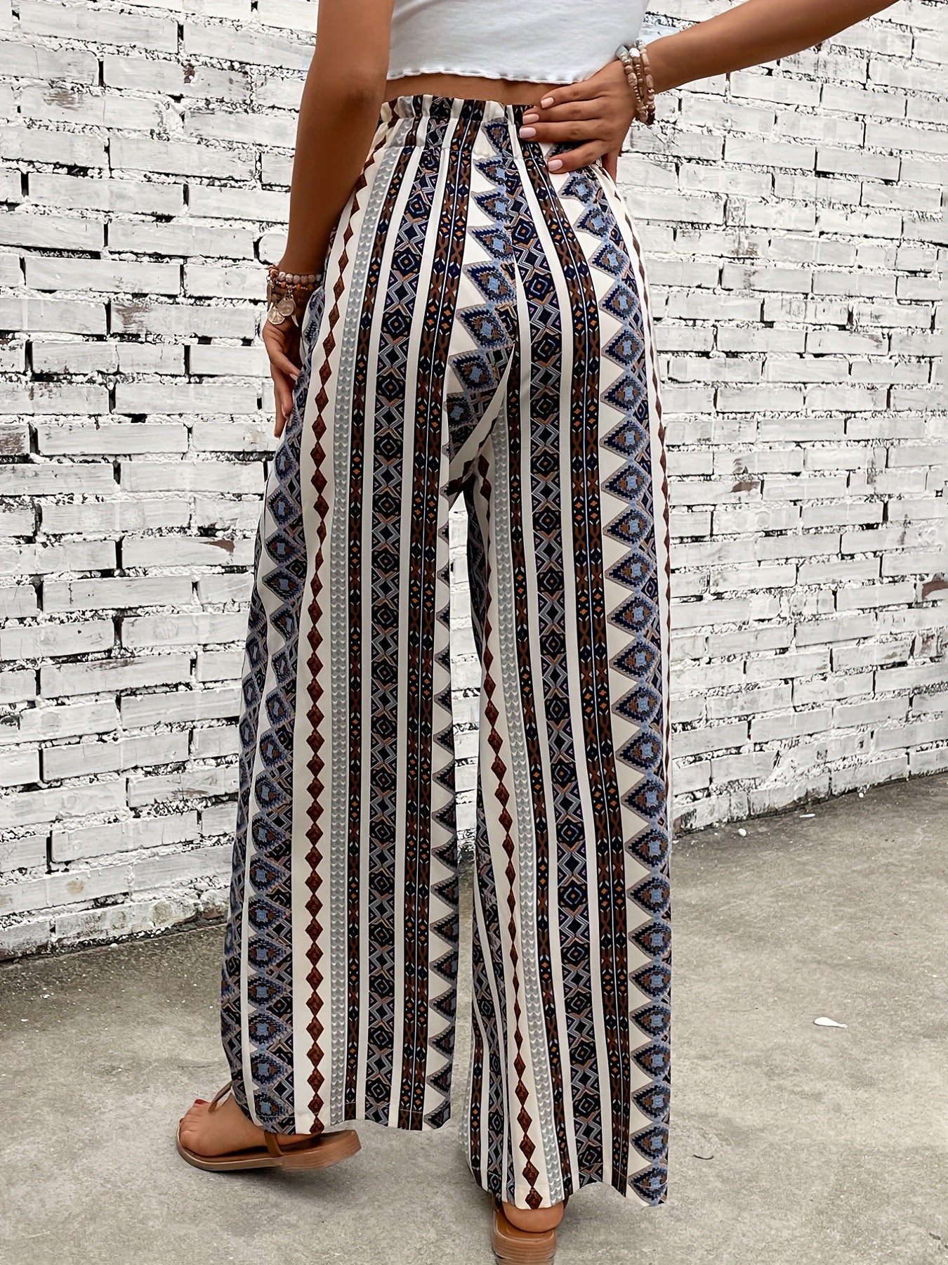 Wide Leg Pants Casual Paper Bag Waist Pants For Spring & Summer Women's Clothing
