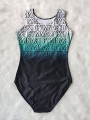 Letter Print Gradient 1pc Dancing Suit for Girls Ballet Gymnastics