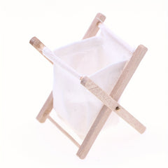 Wooden & Fabric Folding Laundry Basket - Model A