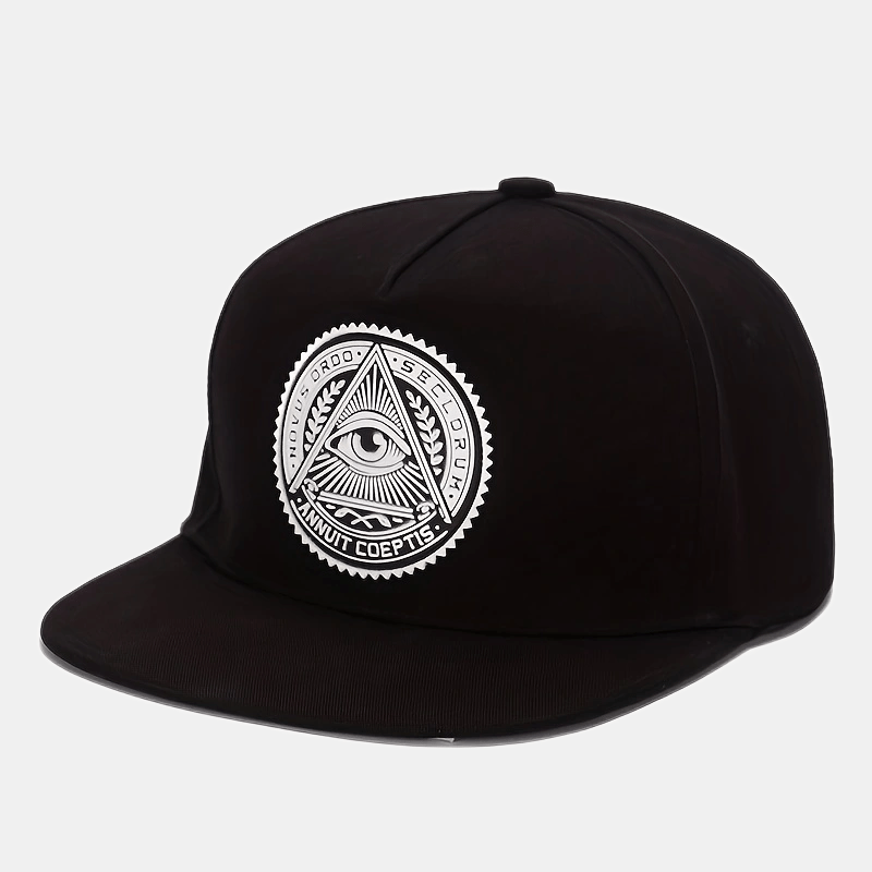 Eyes Round Label Adhesive Print Men's Hip Hop Hat