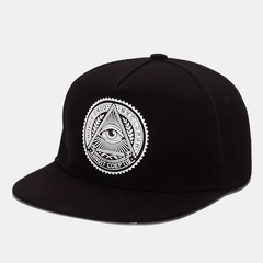 Eyes Round Label Adhesive Print Men's Hip Hop Hat