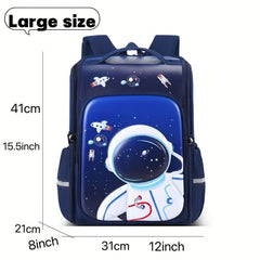 Kids Cartoon Waterproof Backpack, Spine Protection Schoolbag