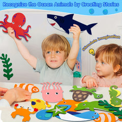 Ocean Felt Board Story Set for Toddlers - Under The Sea Flannel Stories Toy