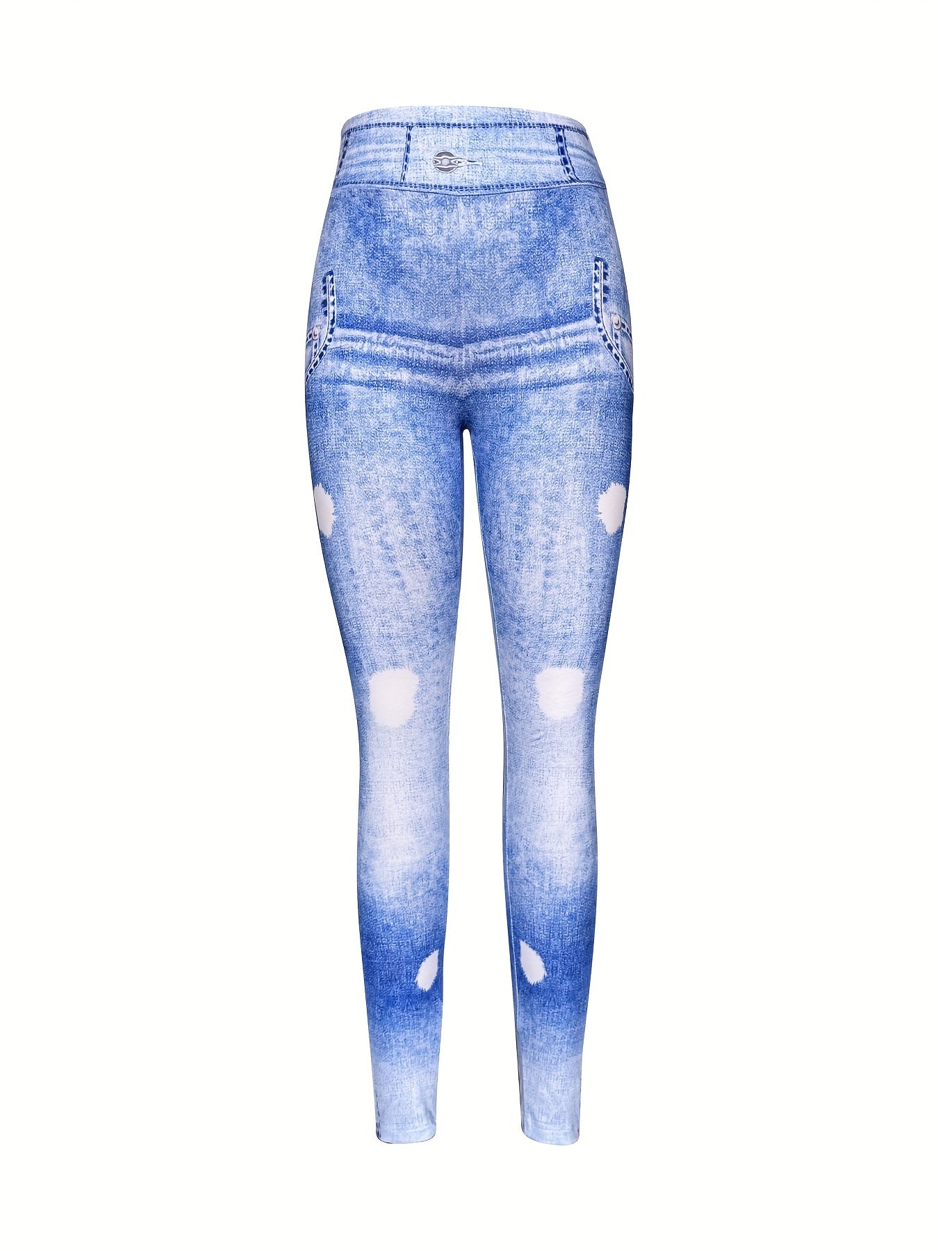 Denim Print Yoga Pants Stretch Leggings Women's Activewear