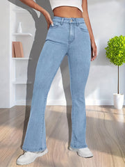 High Stretch Flared Jeans Wide Leg Denim Women's Pants
