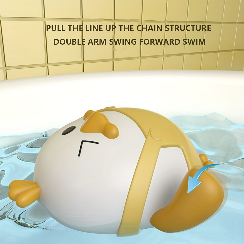 Swimming Duck Baby Bath Cartoon Toys Pull Cord Kids Pool Bathtub Toys