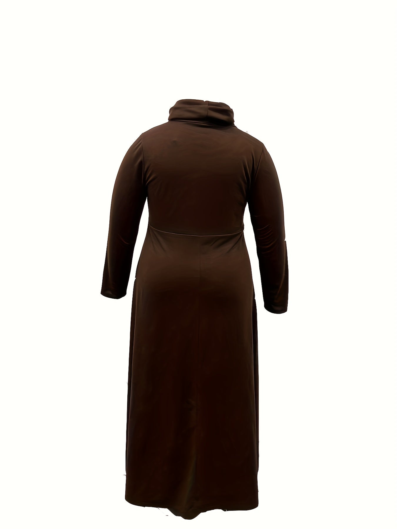 Solid Long Sleeve Maxi Dress with Pockets