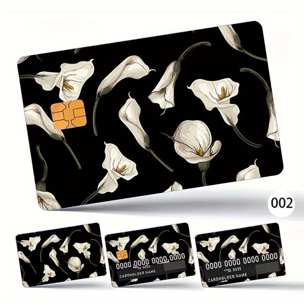 4pcs Credit Card Stickers Anti-Scratch Flower Leaf Card Protector