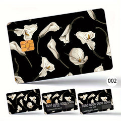 4pcs Credit Card Stickers Anti-Scratch Flower Leaf Card Protector
