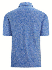 Lightning Pattern Golf Polo Shirt Men's V Neck T Shirt