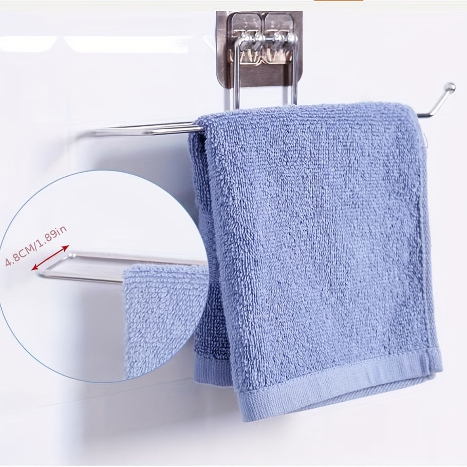 2pcs Kitchen Wiping Cloths Hooks & Roll Paper Brackets
