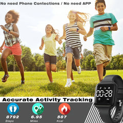 LED Digital Pedometer Tracker Activity Watch for Kids
