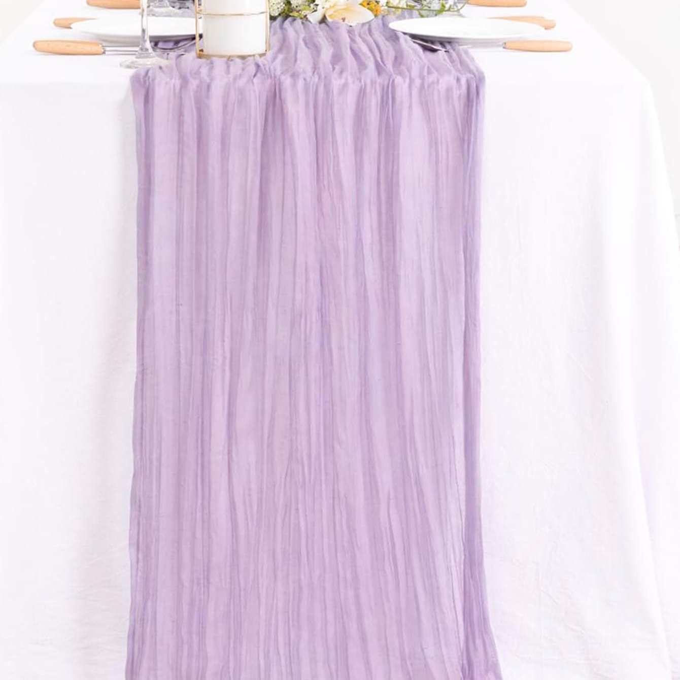 Polyester Pleated Tablecloth Green Gauze Tablecover