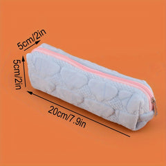 Small Fresh Pencil Case Short Plush Stationery Storage Bag