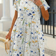 Floral Print Short Sleeve Dress