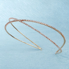 Double Row Cross Rhinestone Headband for Bridal Party Wedding