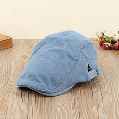 Vintage Duckbill Denim Beret Newsboy Jeans Cap Unisex Outdoor Hats Flat Brim Cap