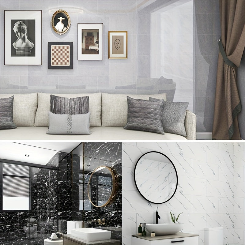 10pcs Marble Floor Stickers Waterproof Bathroom Decals 30