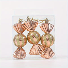 3pcs Christmas Lollipop Candy Cane Pendant Hanging Ball Ornaments
