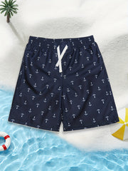 Boys Underwater Animals Print Surfing Shorts Swimming Trunks