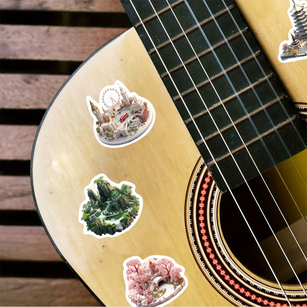 50pcs 3D Small World Graffiti Stickers Waterproof DIY Art Decoration