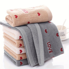 Heart Pattern Cartoon Hand Towel Absorbent Skin-Friendly 13 x 29in