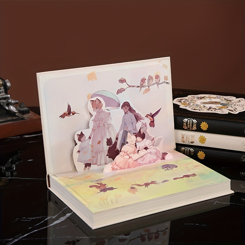 Vintage Literary Hand Account Books with 3D Cover Pages