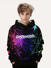 Boys Pullover Hooded Sweatshirt Letter Print Spring Fall Kids Hoodie Tops